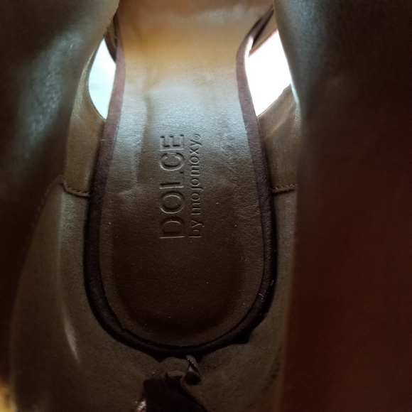 Dolce by mojomoxy ankle booties brown with tassels detail size 8.5 - Picture 2 of 10